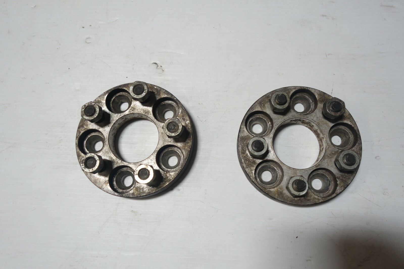 JDM USED 1 INCH 5X100 2 WHEEL SPACERS ADAPTERS 5 LUG CARS 5X100 SPACERS ADAPTERS