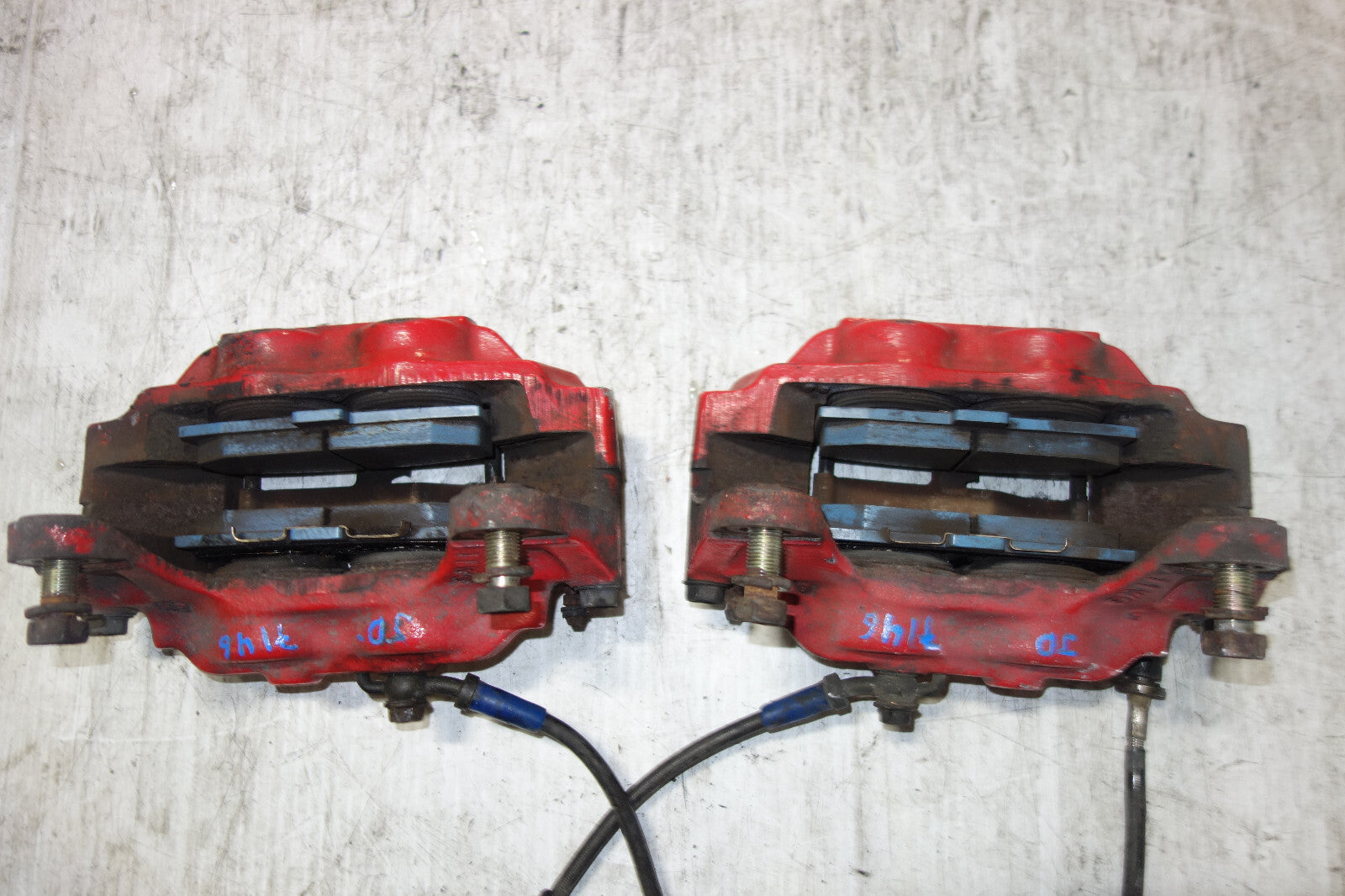 JDM Subaru Impreza WRX STi Legacy Forester Front 4 Pot Piston Brake Calipers RED