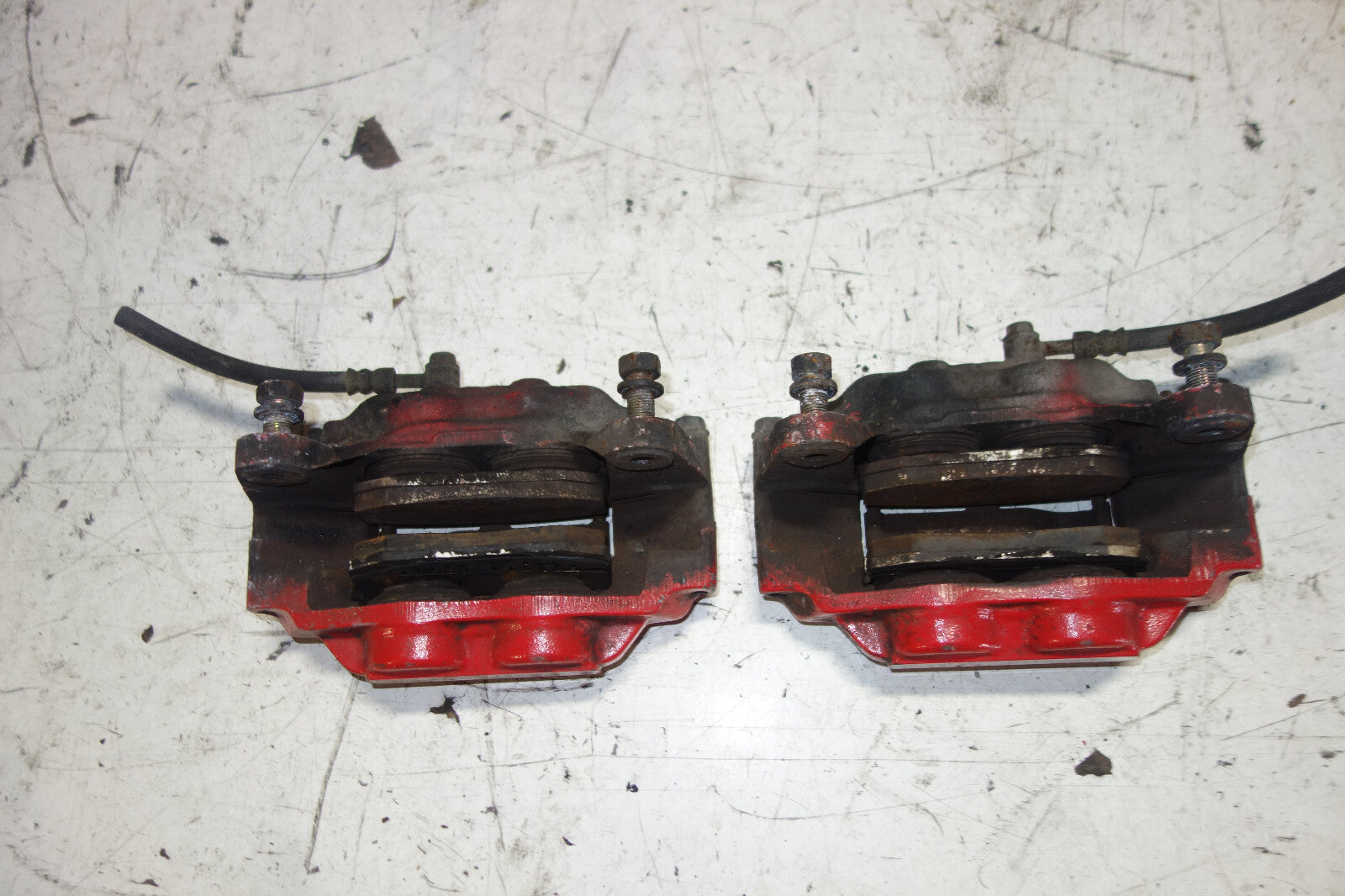JDM Subaru Impreza WRX STi Legacy Forester Front 4 Pot Piston Brake Calipers RED