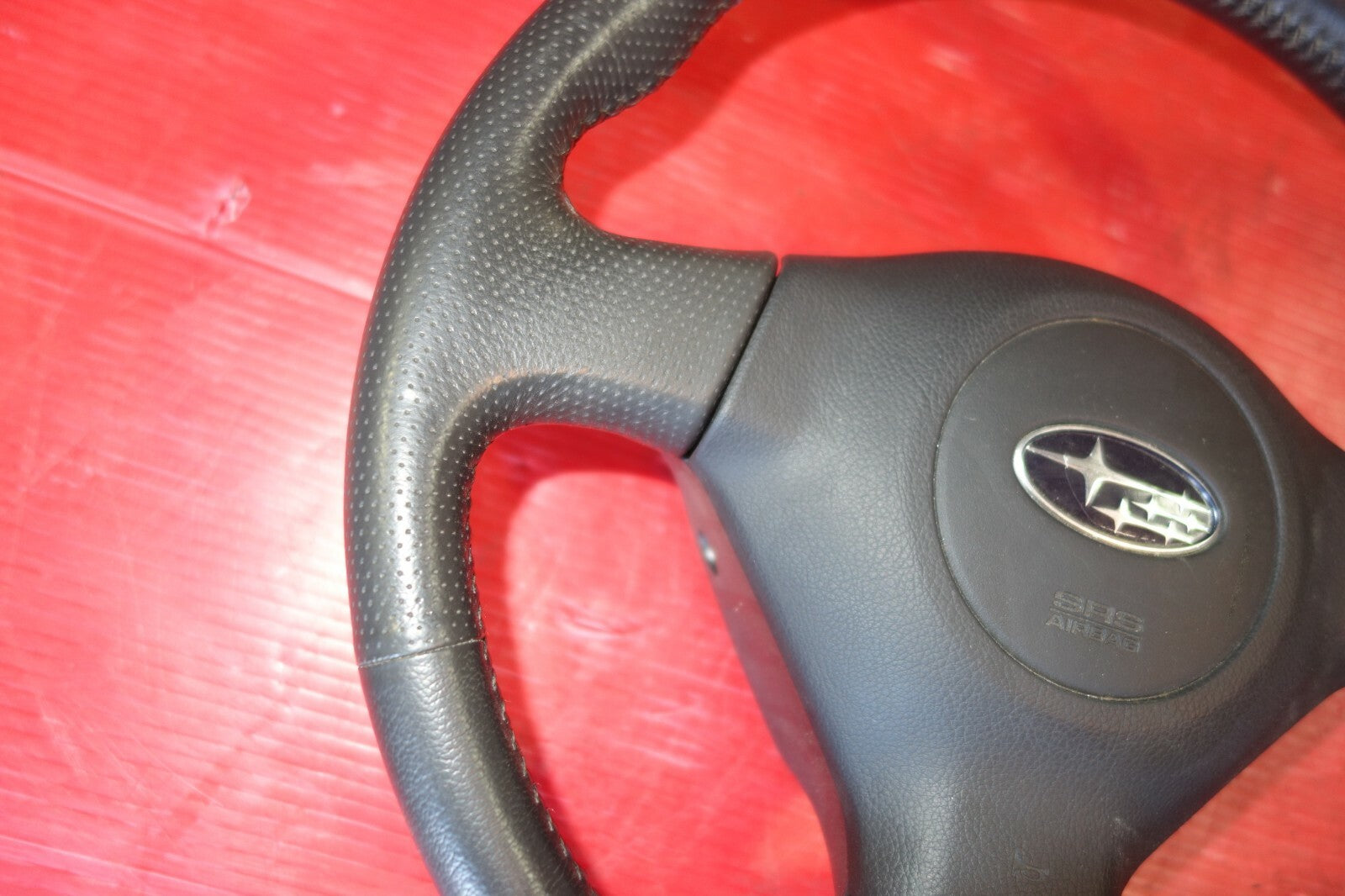 JDM Subaru Impreza Forester Legacy 3 Spoke Leather Steering Wheel & Hub #6209