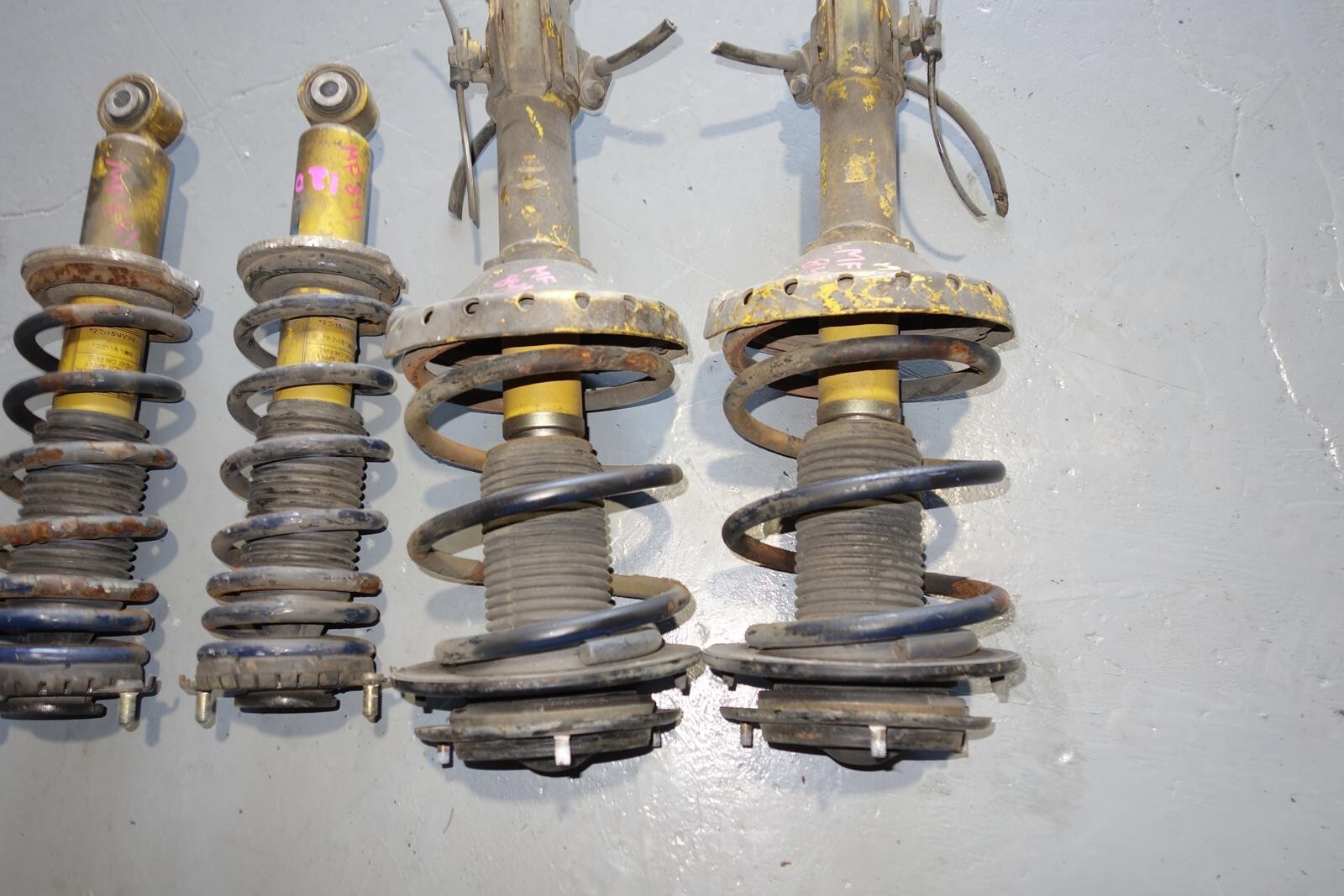 JDM Subaru Legacy Bilstein Yellow Shocks Struts Springs 2005-2009 # MF -841