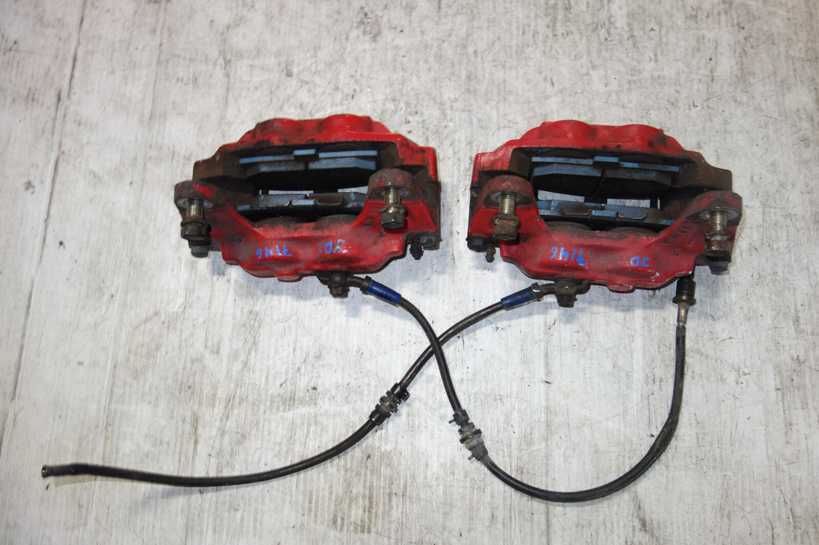 JDM Subaru Impreza WRX STi Legacy Forester Front 4 Pot Piston Brake Calipers RED
