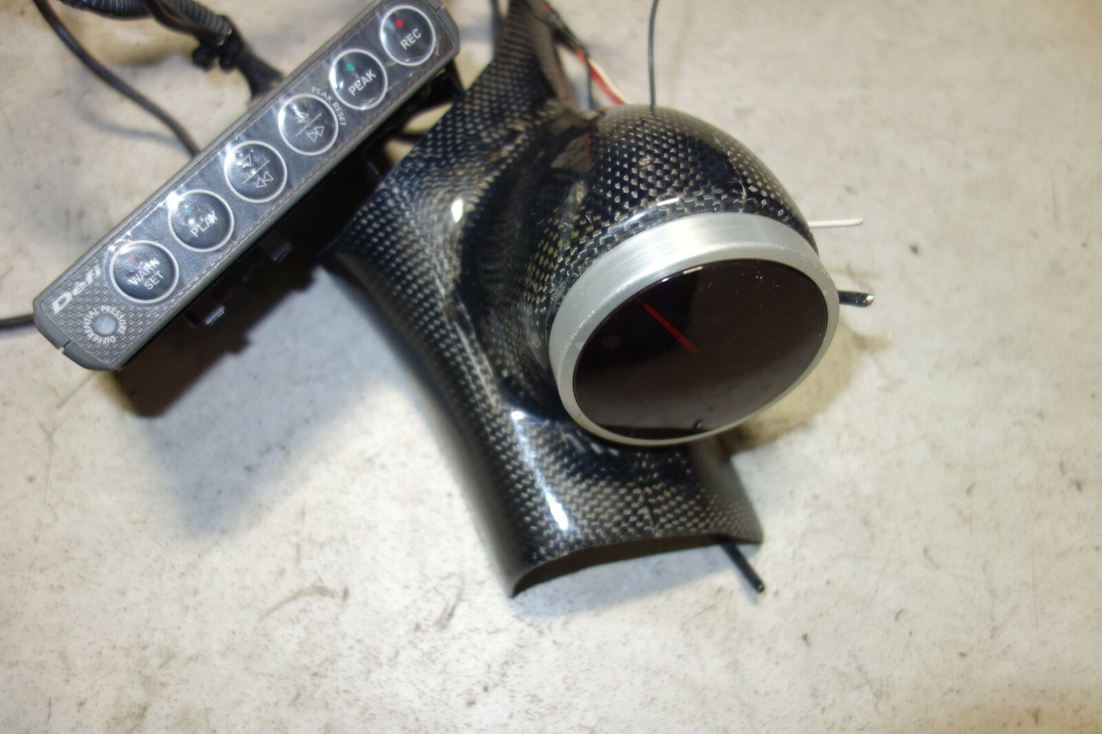 JDM Subaru Defi Turbo Boost Gauge + Controller Carbon Fiber Pod Trim