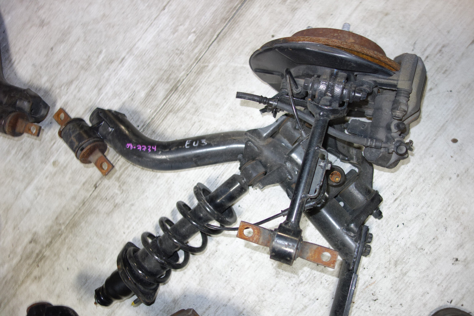 JDM Honda Civic 5 Lug Brake Calipers Spindles Hub Trailing Arm 2001-2005 EU3