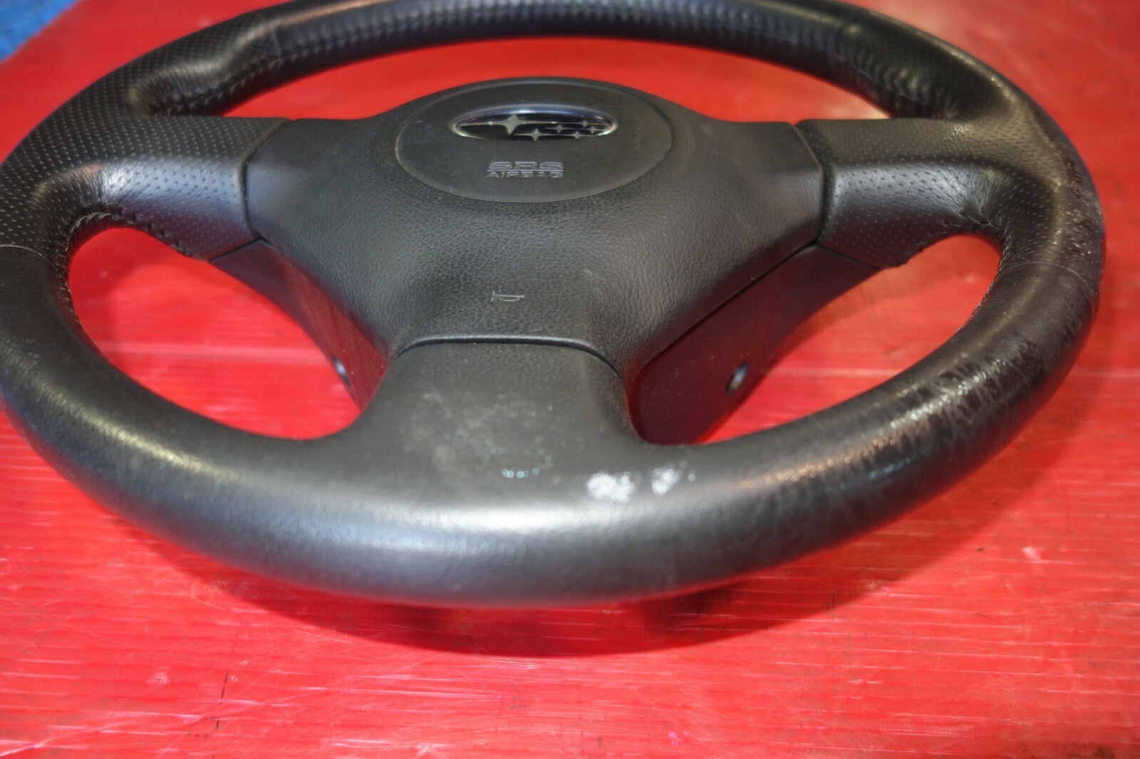 JDM Subaru Impreza Forester Legacy 3 Spoke Leather Steering Wheel & Hub #6209