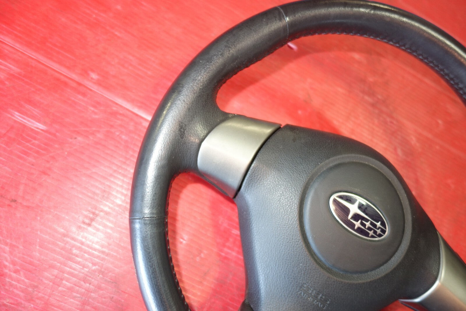 JDM Subaru Impreza Forester Legacy 3 Spoke Leather Steering Wheel & Hub #6211