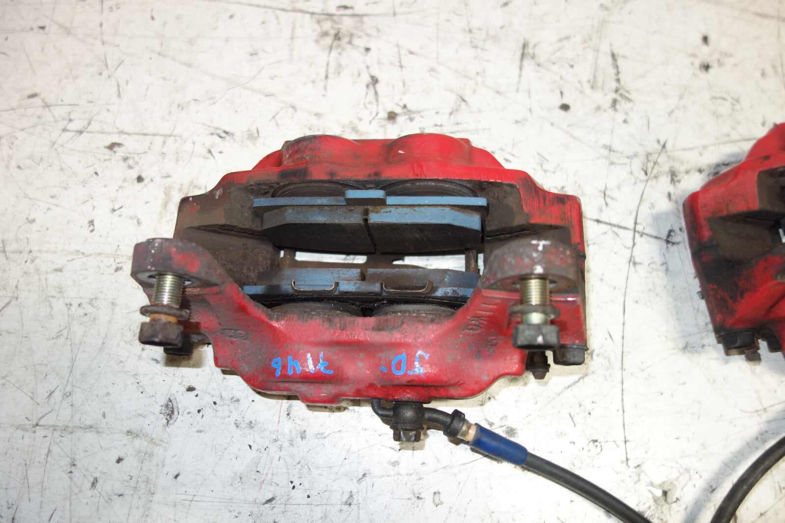JDM Subaru Impreza WRX STi Legacy Forester Front 4 Pot Piston Brake Calipers RED