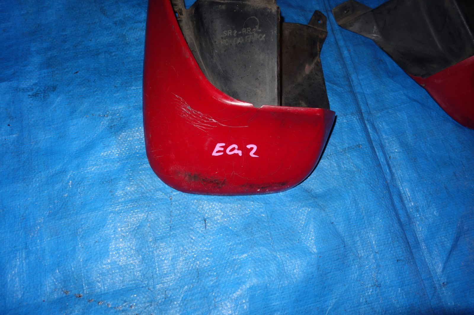 JDM Honda Del Sol EG2 OEM Rear Mud Flaps Splash Mud Guards Red 1993-1997