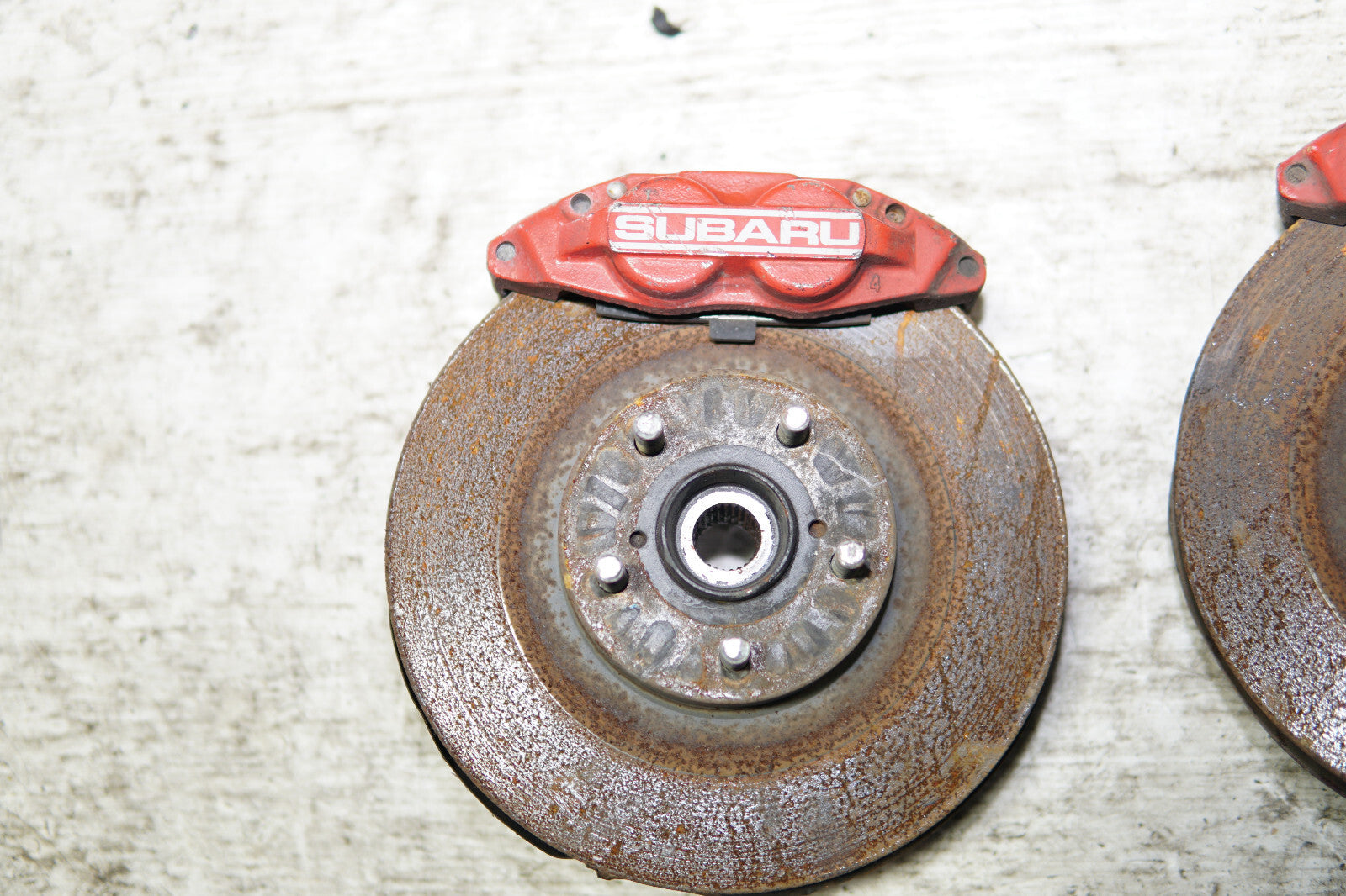 JDM Subaru Impreza WRX STi Forester 4 Pot Piston Brake Calipers Hubs Knuckles